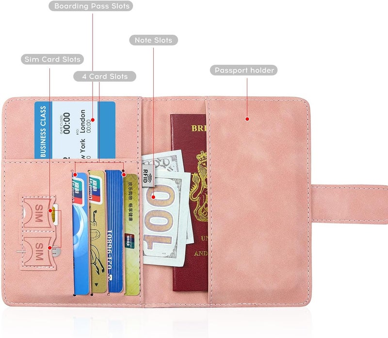 ILIYAH -Passport Cover-Passport Holder Travel Wallet-RFID Blocking Passport Case Travel Accessories Card Holder Wallet Unisex Travel Gifts(Pink) - Image 5